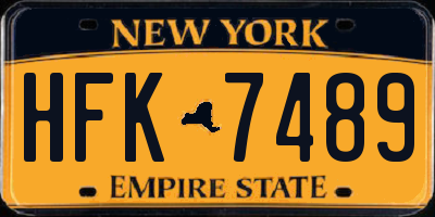 NY license plate HFK7489