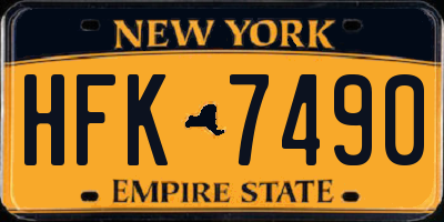 NY license plate HFK7490