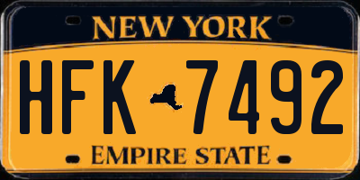 NY license plate HFK7492