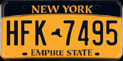 NY license plate HFK7495