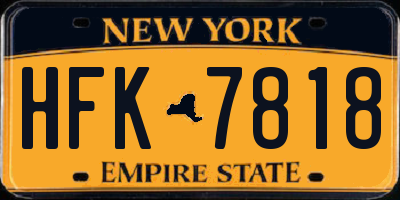 NY license plate HFK7818