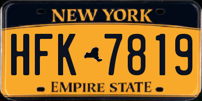 NY license plate HFK7819