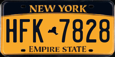 NY license plate HFK7828