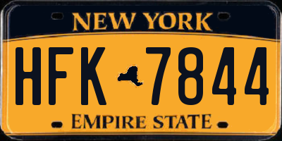 NY license plate HFK7844