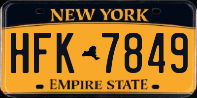 NY license plate HFK7849