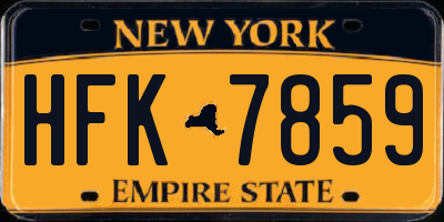 NY license plate HFK7859