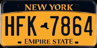 NY license plate HFK7864