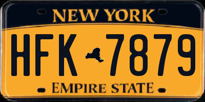 NY license plate HFK7879