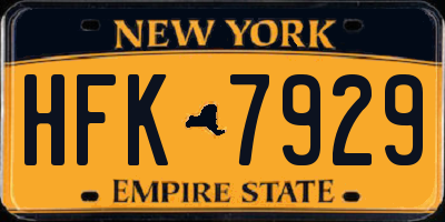 NY license plate HFK7929