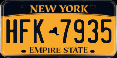 NY license plate HFK7935