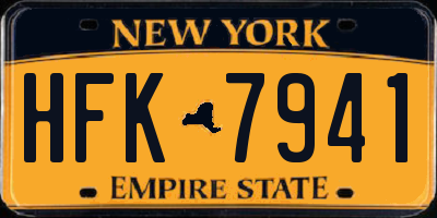 NY license plate HFK7941