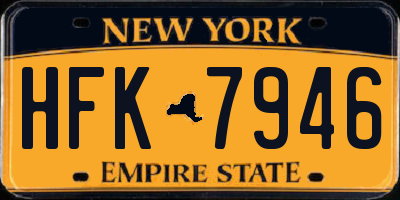 NY license plate HFK7946