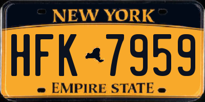 NY license plate HFK7959