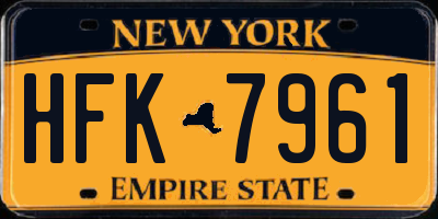 NY license plate HFK7961