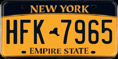 NY license plate HFK7965