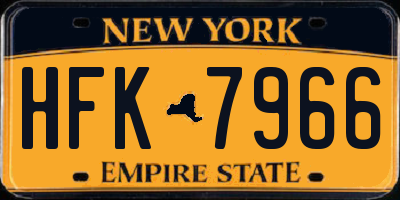 NY license plate HFK7966