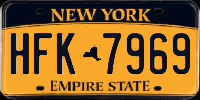 NY license plate HFK7969
