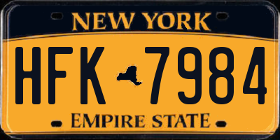 NY license plate HFK7984