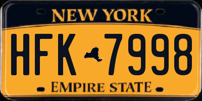 NY license plate HFK7998