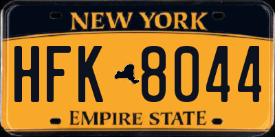 NY license plate HFK8044