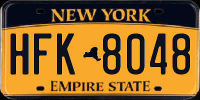 NY license plate HFK8048