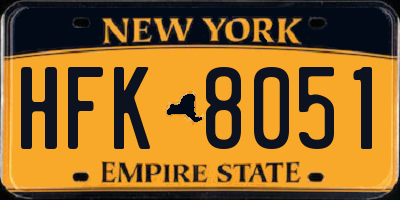 NY license plate HFK8051