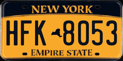 NY license plate HFK8053