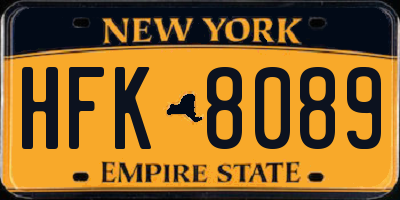 NY license plate HFK8089