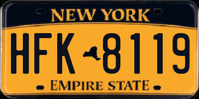 NY license plate HFK8119