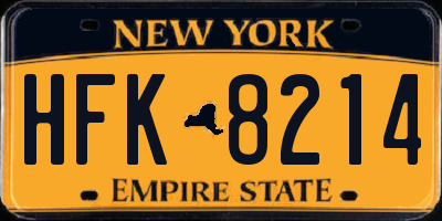 NY license plate HFK8214
