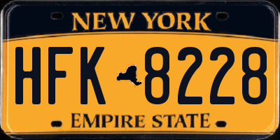 NY license plate HFK8228