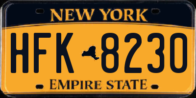 NY license plate HFK8230