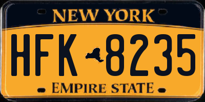 NY license plate HFK8235