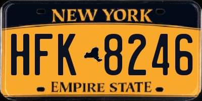 NY license plate HFK8246