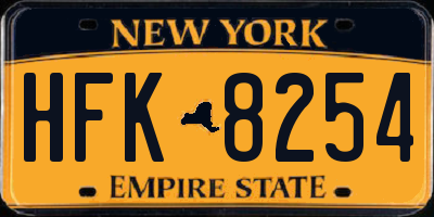 NY license plate HFK8254