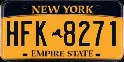 NY license plate HFK8271