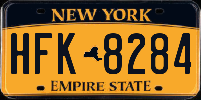 NY license plate HFK8284