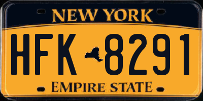 NY license plate HFK8291