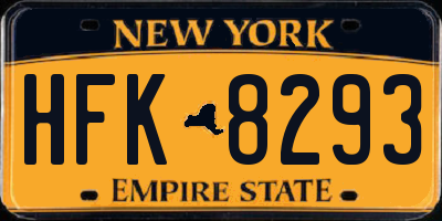 NY license plate HFK8293