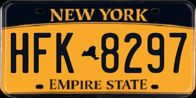 NY license plate HFK8297