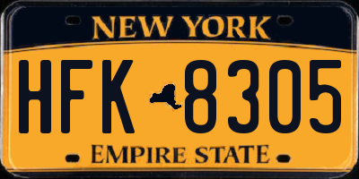 NY license plate HFK8305