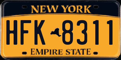 NY license plate HFK8311