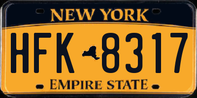 NY license plate HFK8317
