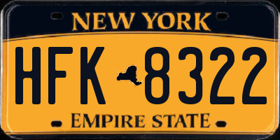 NY license plate HFK8322