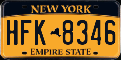 NY license plate HFK8346