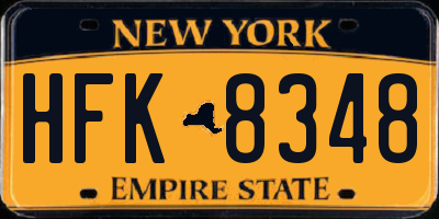 NY license plate HFK8348
