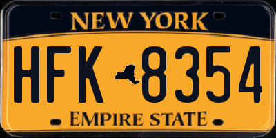 NY license plate HFK8354