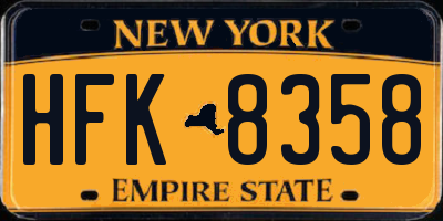 NY license plate HFK8358