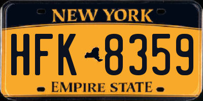 NY license plate HFK8359
