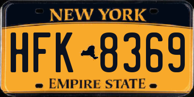 NY license plate HFK8369
